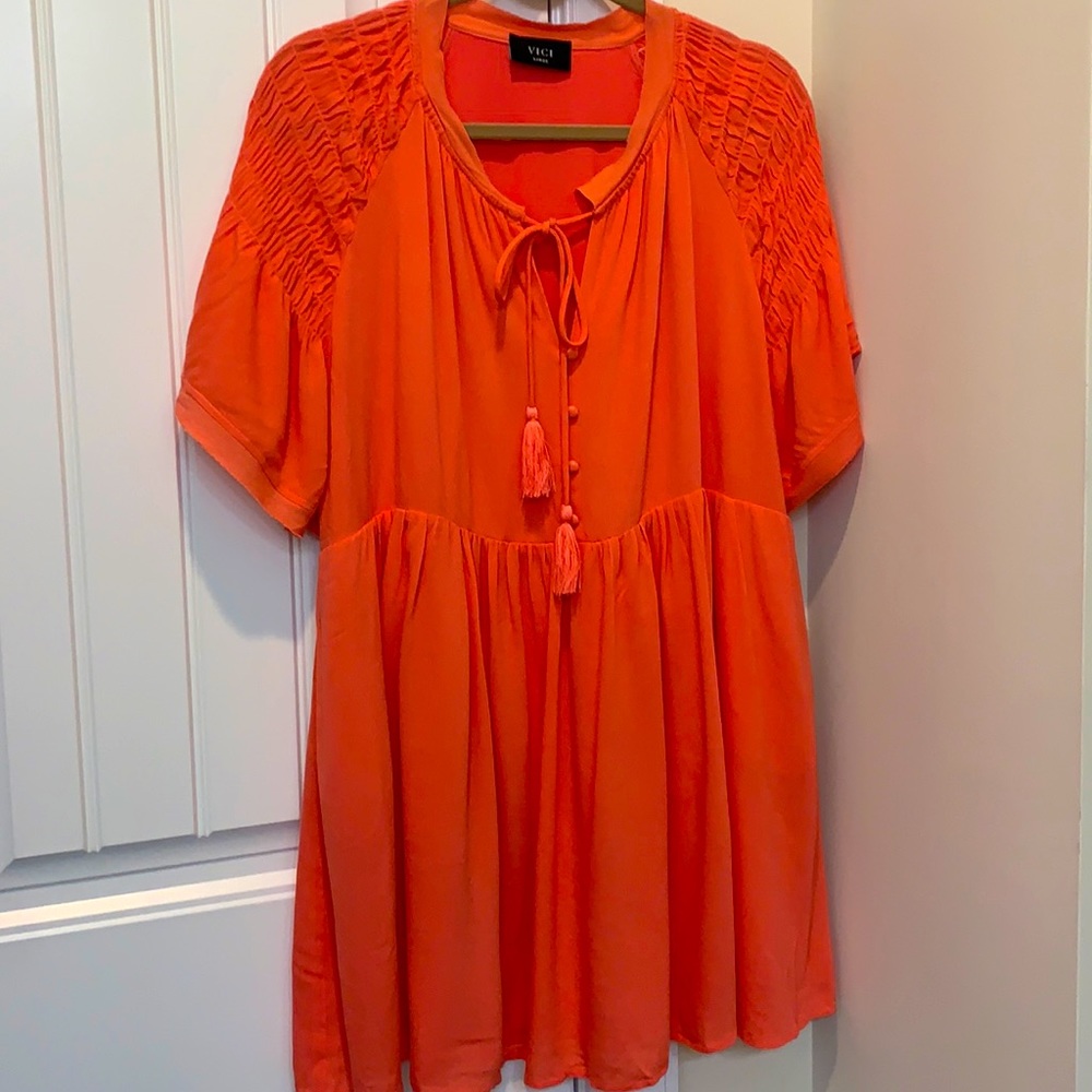 VICI CORAL SWING DRESS